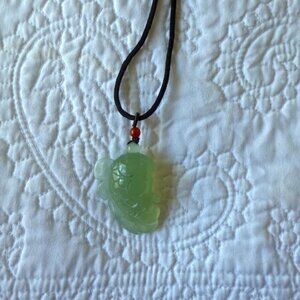 vintage light green translucent jade (natural and icy )fish pendant